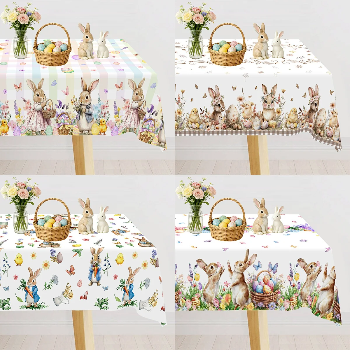 Happy Easter Table Cover Disposable Plastic Table Cloth Spring Holiday Happy Easter Decoration For Home Party Supplies Gift 2026
