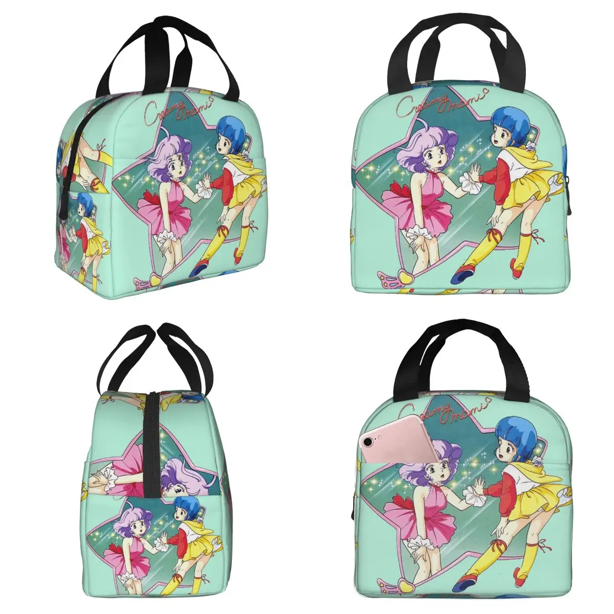 Creamy Mami 80s Magic Girl Anime Insulated Lunch Bag for Kids School Cooler Thermal Food Box Tote Portable Lunch Boxes Container