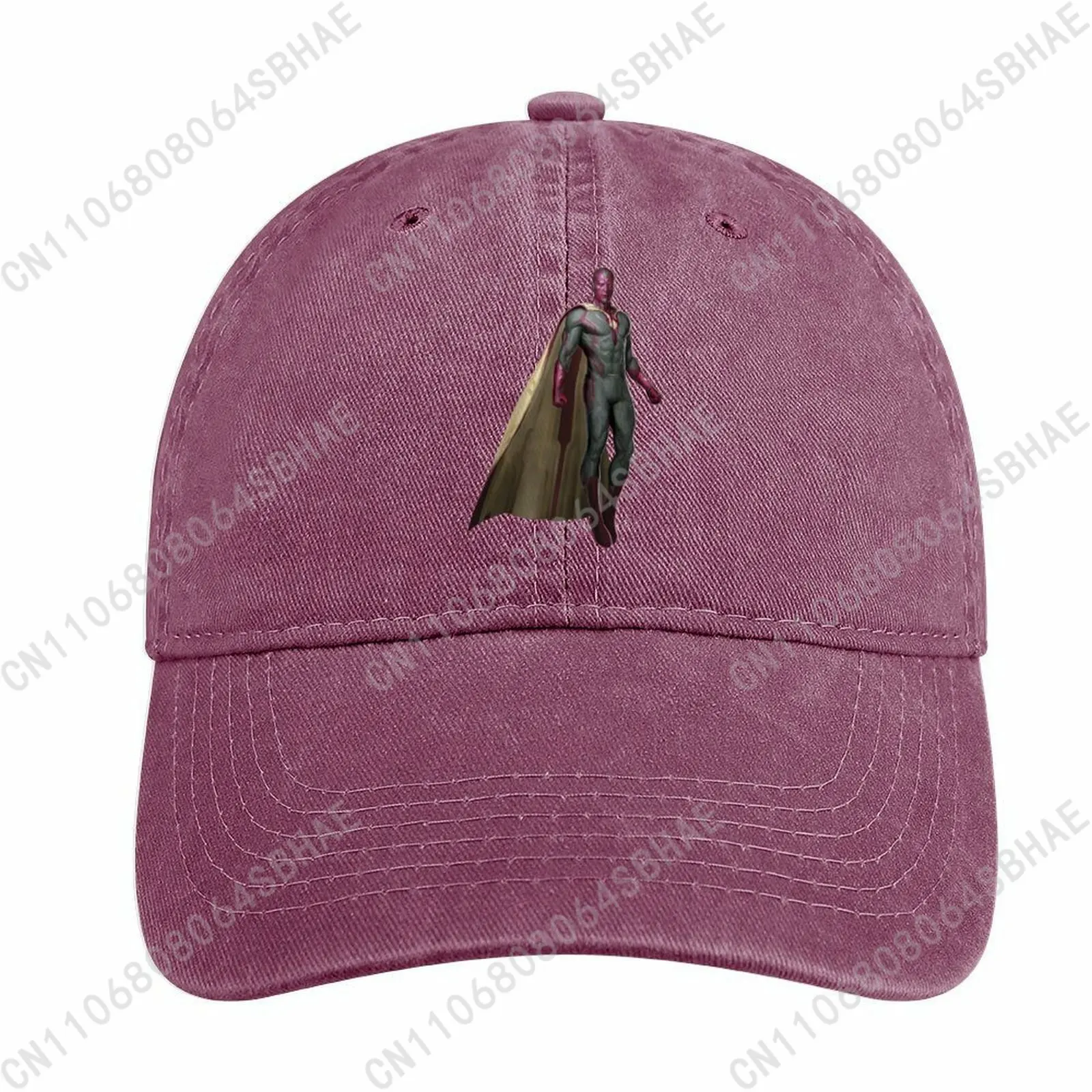 

Marvel Vision Washed Cotton Baseball Cap Vintage Dad Hat Men Women Retro Adjustable Denim Cap Streetwear Cosplay