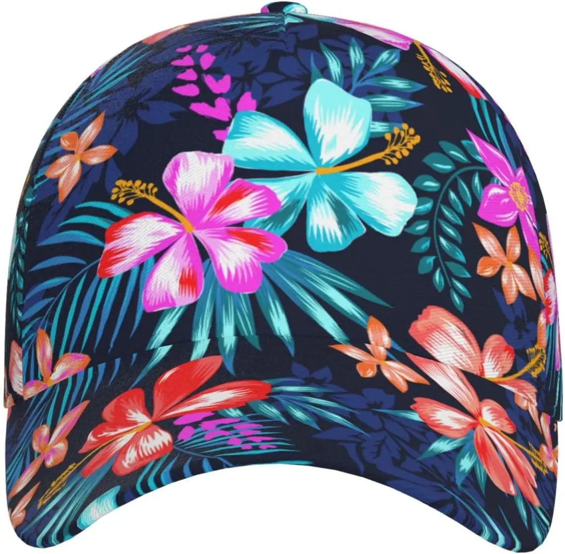 Tropical Hibiscus Floral Print Baseball Cap Baseball Cap Hat Snapback for Women Men Boys Girls Hip-Hop Summer Dad Cap