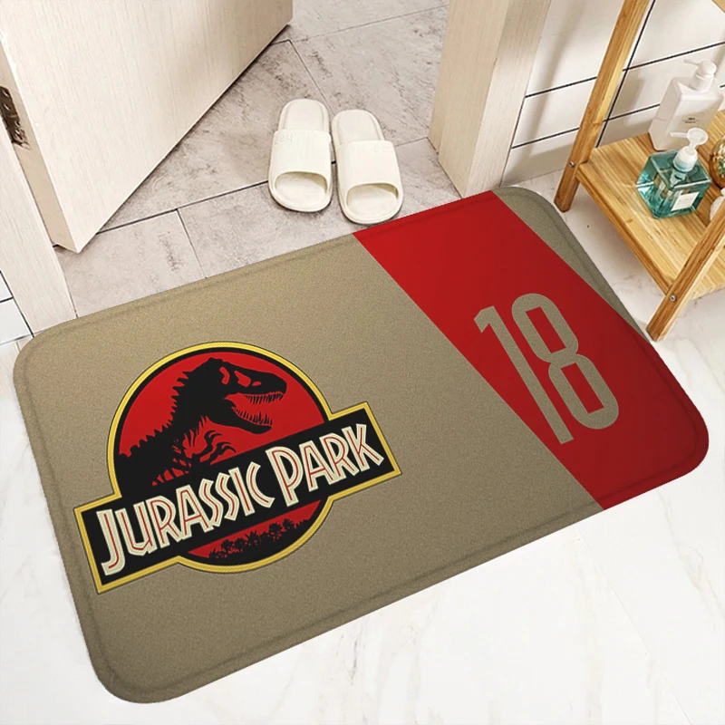 J-Jurassic Park Welcome Mat Bath Mats Washable Non-slip Kitchen Rug Bathroom Carpet Home Carpets Rugs Doormat Entrance Door Foot