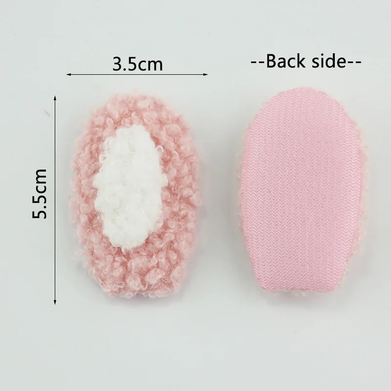 32Pcs 3.5*5.5cm Handmade Teddy Plush Rabbit Ears Padded Appliques For DIY Headwear Hairpin Crafts Decoration Clothes Accessories