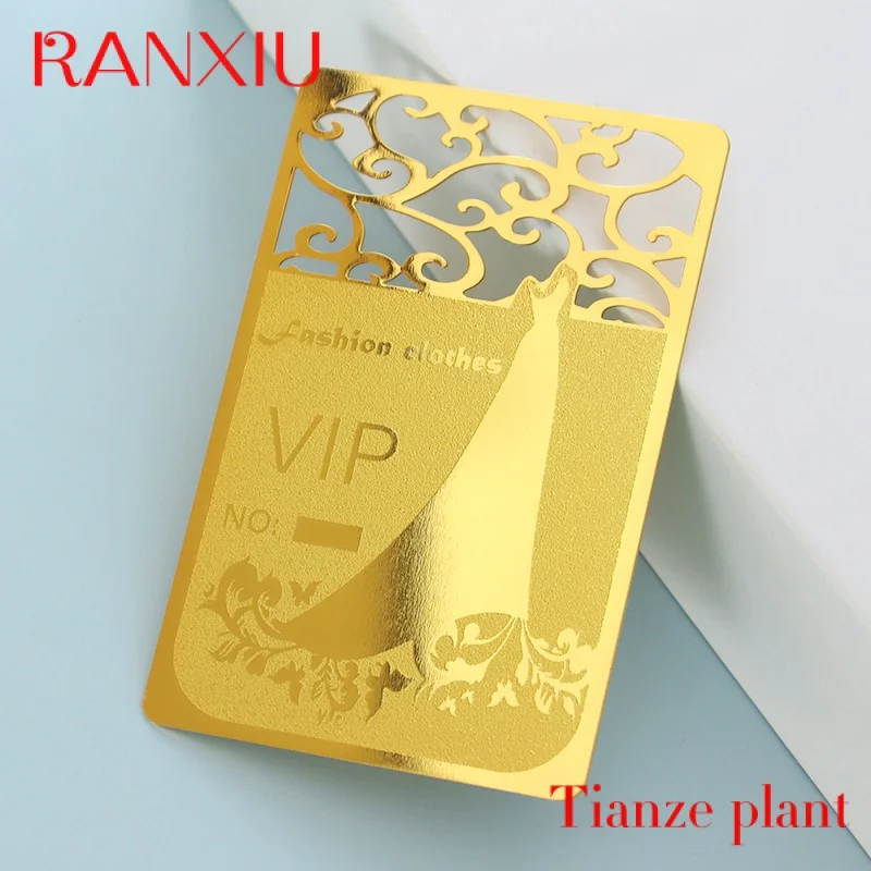 Custom etal Car u 24k  busins etal busins car gold Laser Engraving Logo Custoized irror Sier rose gold Card