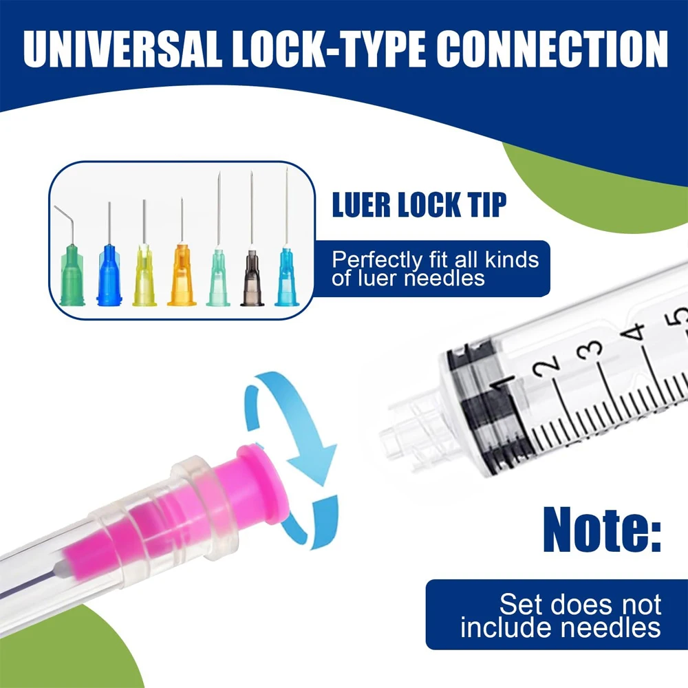 100 Stück 10 ml Luer-Lock-Spritze, steril, einzeln verpackt, mit schwarzer Kappe, Kunststoffinjektor für Flüssigkeitsmessung und -abgabe – Detail 3