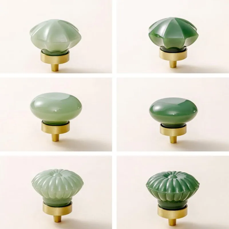 2Pcs Brass Crystal Furniture Handle Door Knobs Luxury Round Cabinet Door Handles For Drawer Wardrobe Kitchen Pulls Decoration