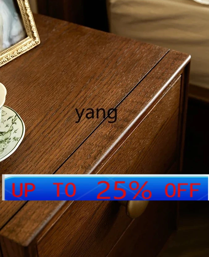 

LMM French Retro Solid Wood Bedside Cabinet Small Apartment