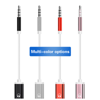 3.5mm Aux Audio Jack Stereo Earphone Audio Splitte Headphone Splitter Double Adapter Cable For IOS Android Phone MP3 Light