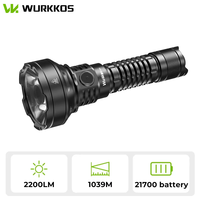 Wurkkos TD01C 21700 Rechargeable Tactical Flashlight LED USB-C 1800Lm Torch Buck Driver Throw 1000M IPX8 Waterproof Tail Switch
