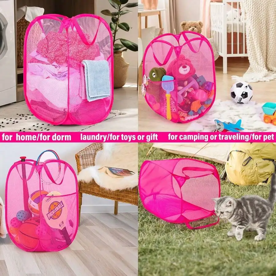 Deluxe Strong Mesh Pop Up Laundry Hamper in a vibrant color