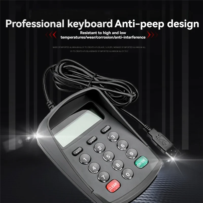 ABSY USB Numeric Password Keypad Programmable Encryption Pin Pad For POS Payment Systems Secure Digital Entry Device