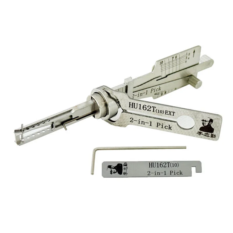 Lishi HU162T(10) EXT 2-in-1 slotenmaker decoder ontsteking auto deur opener voor VW Passat B8 en nieuwe Audi modellen verticaal