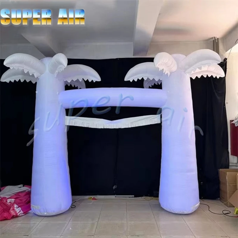 Nadmuchiwany łuk oświetleniowy w kształcie palmy kokosowej z dmuchawą na sprzedaż.