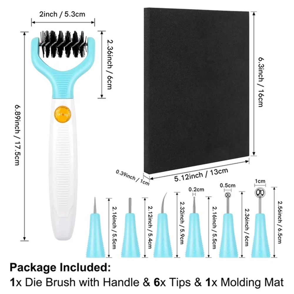 3 In 1 Die Brush Piercer Scraper Weeding Tools Easily Removing Excess Paper From Dies Must-Have Die Brush Tool with Foam Pad