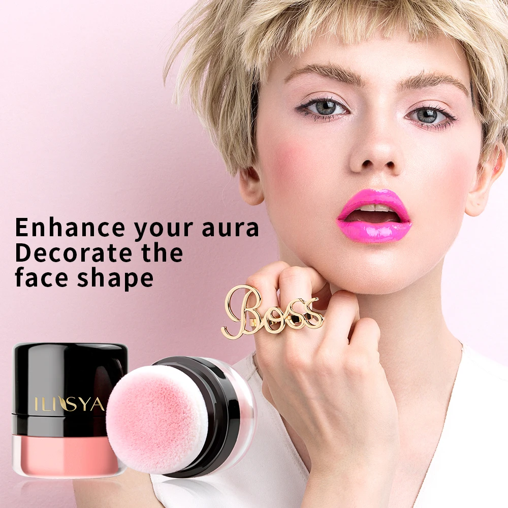 ILISYA Peach Pollen Matte Look Powder Blush Lightweight Smooth Long-lasting All-Day Face Enhancing Makeup Color