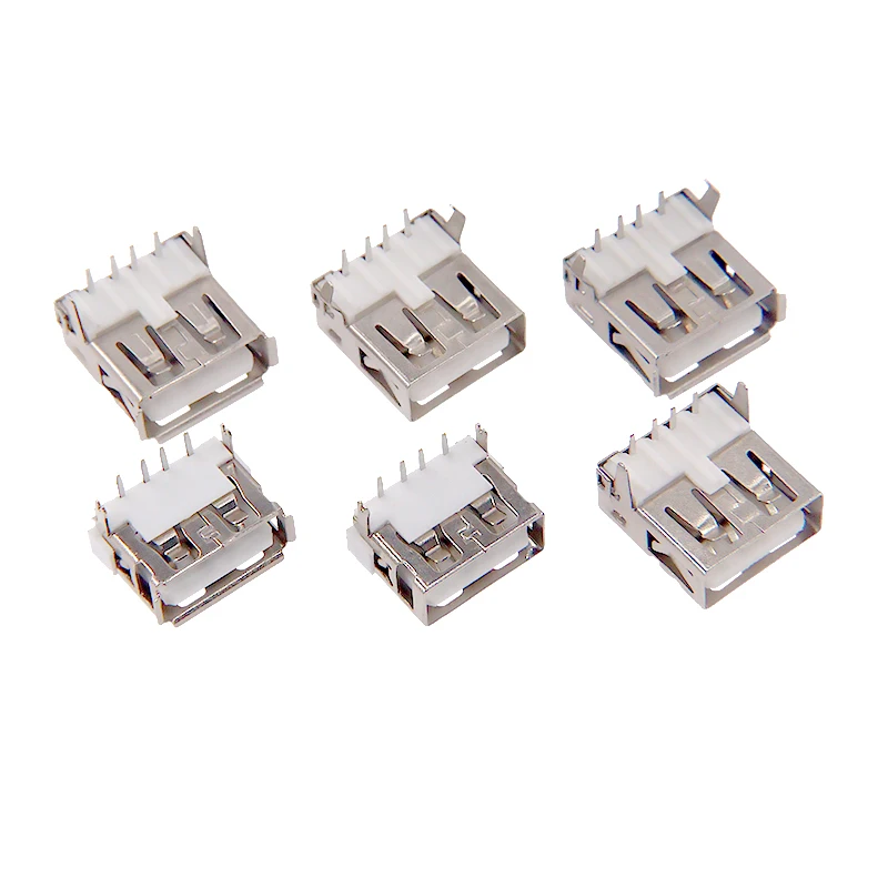 Hot Sale USB Type A Standard Port Female Solder Jacks Connector PCB Socket Type B 90 Degree Horizontal Straight Insertion Patch