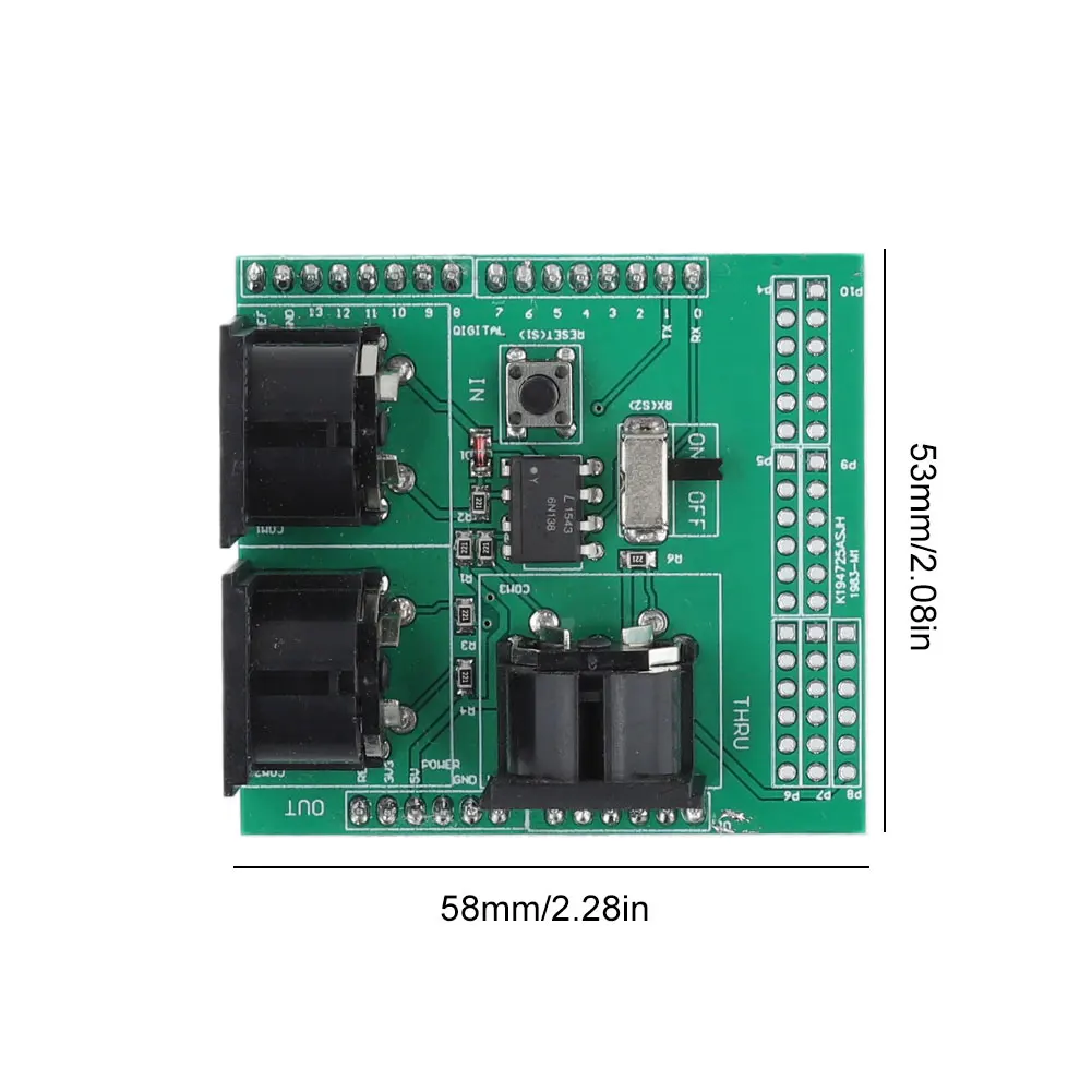 Плата адаптера цифрового интерфейса MIDI Shield, модуль адаптера цифрового интерфейса высокого давления для микроконтроллеров Arduino