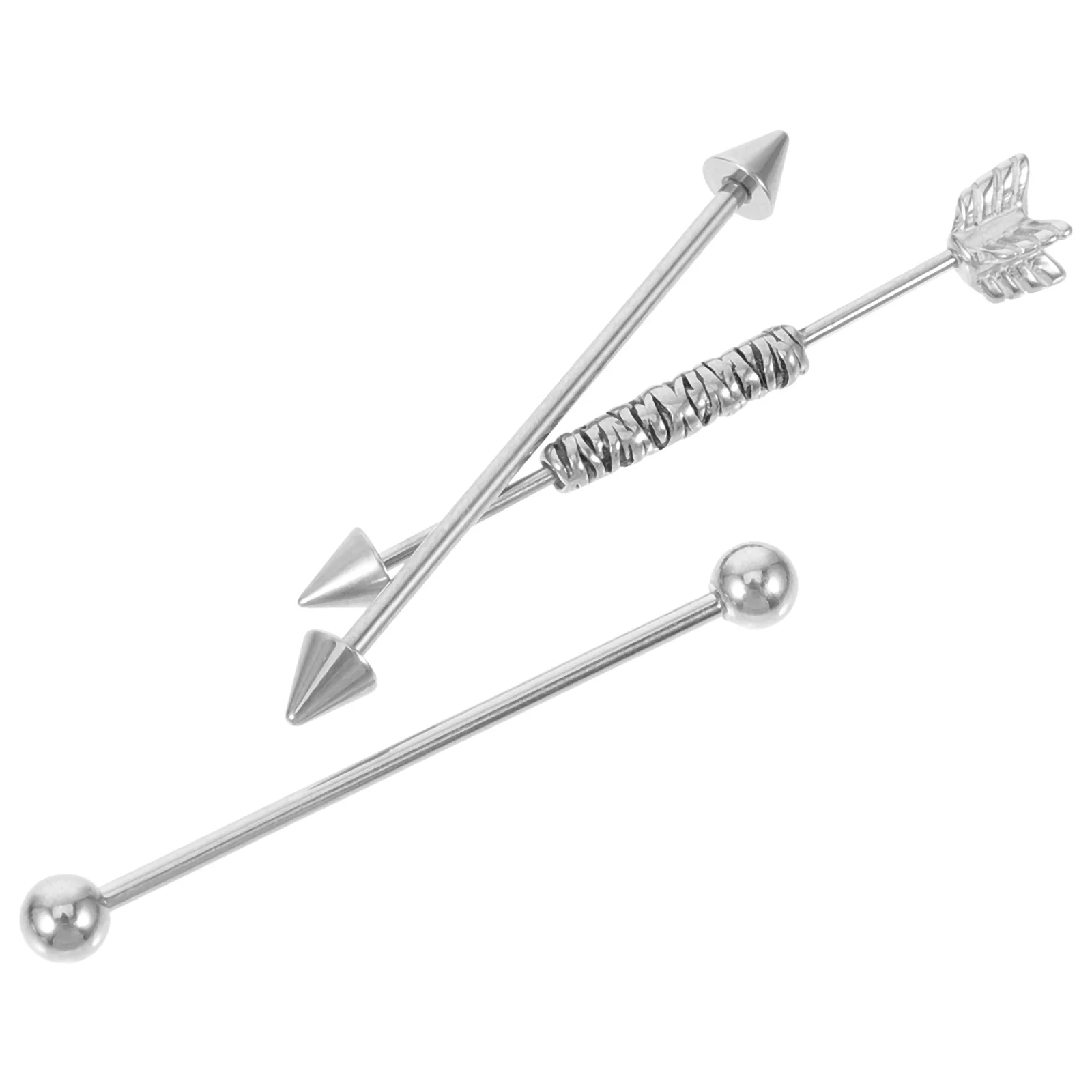 

3Pcs Stainless Steel Arrow Earrings Industrial Barbell Piercing Jewelry Cartilage Studs Trendy Ear Jewelry Gifts for Women