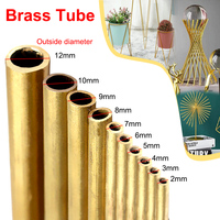 Brass Tubes Diameter 2/3/4/5/6/7/8/9/10/12/15mm Length 300mm Long 0.5mm Wall Brass Pipe Brass Tube Modelmaking Rod Cutting Tool