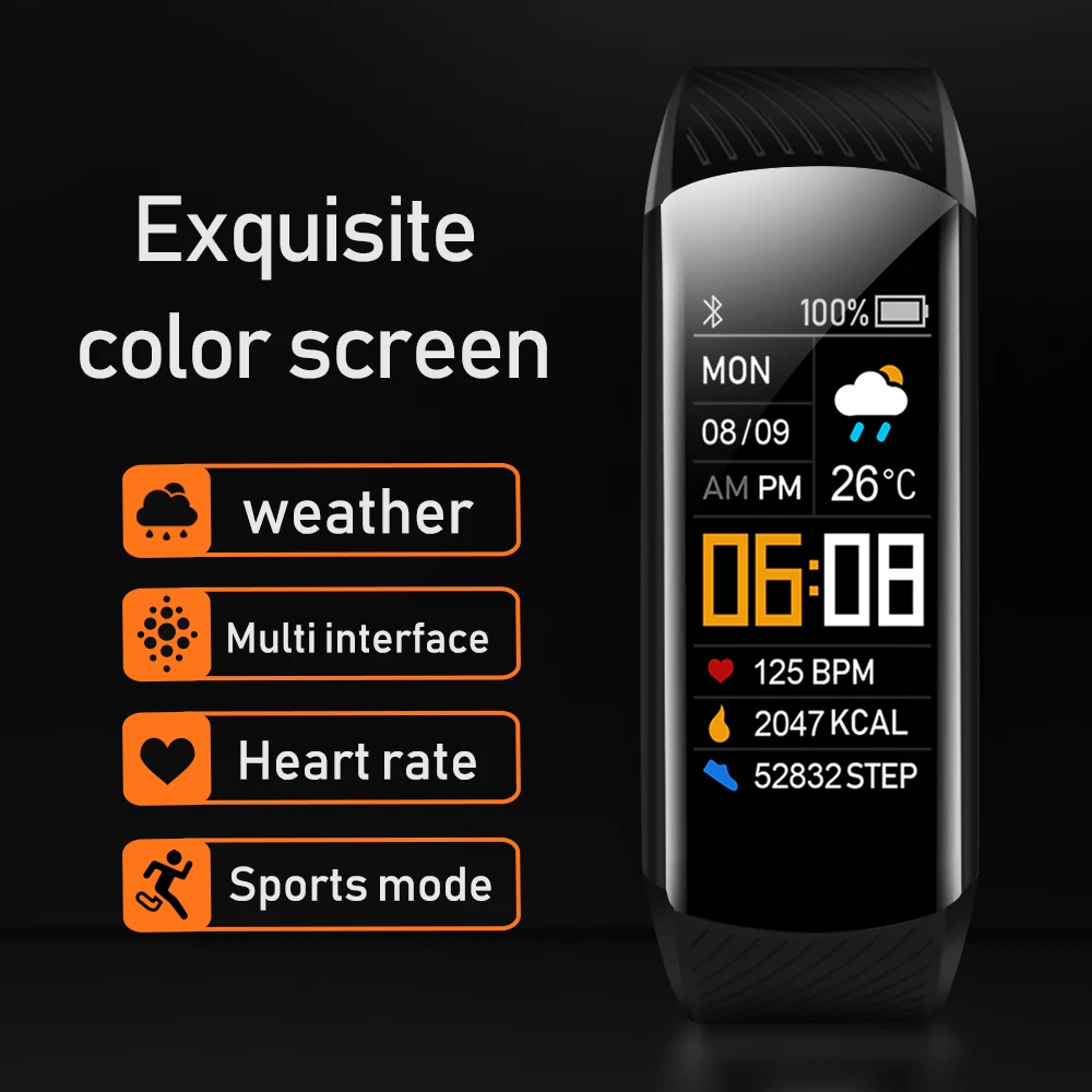 

New C5S Smart Watch Band Heart Rate Monitor Weather Fitness Clock Sports Waterproof Smartwatch for Men Women iPhone Android 2023