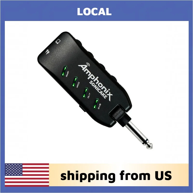 SONICAKE Local Amphonix Plug-In USB Chargable Portable Pocket Guitar Bass Headphone Amp Carry-On Bluetooth Bedroom Multi-Effects shipping from US