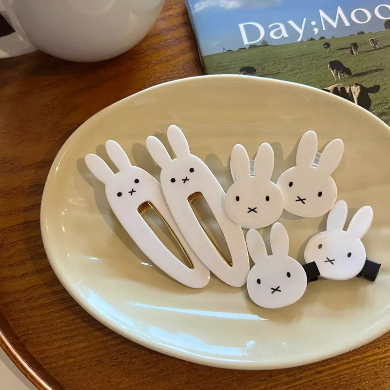 6PCS Miffy Cartoon Haar Clip Nette Miffy Haar Clip PP Clip Mädchen Pony Clip Buch Hinweis Clip Zubehör geschenk Spielzeug für Mädchen