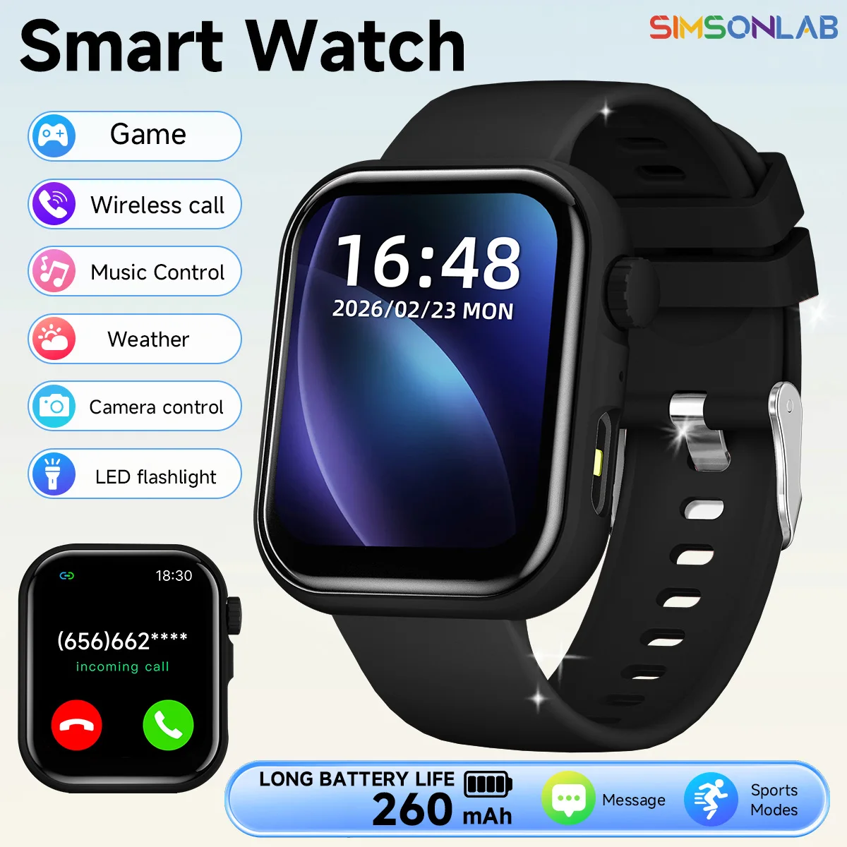 Smart Watch with Full Touch Screen 1.83'' HD Multi Sports Mo