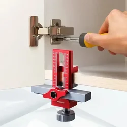 2-in-1 Cabinet Door Mounting Template 10mm Rebounder Doweling Drilling Guide Locator Woodworking Pocket Slotting Locator Kits