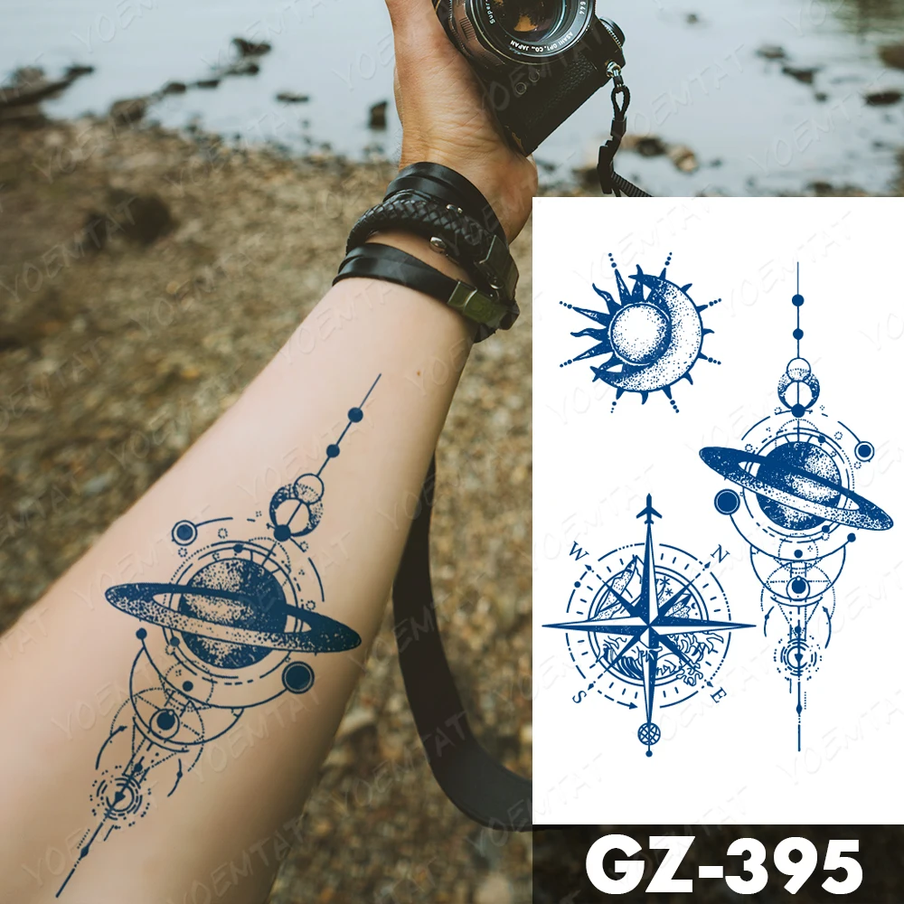 Genipin Herbal Waterproof Temporary Tattoo Sticker Flower Whale Butterfly Juice Lasting Ink Semi-Permanent Body Art Fake Tatoo