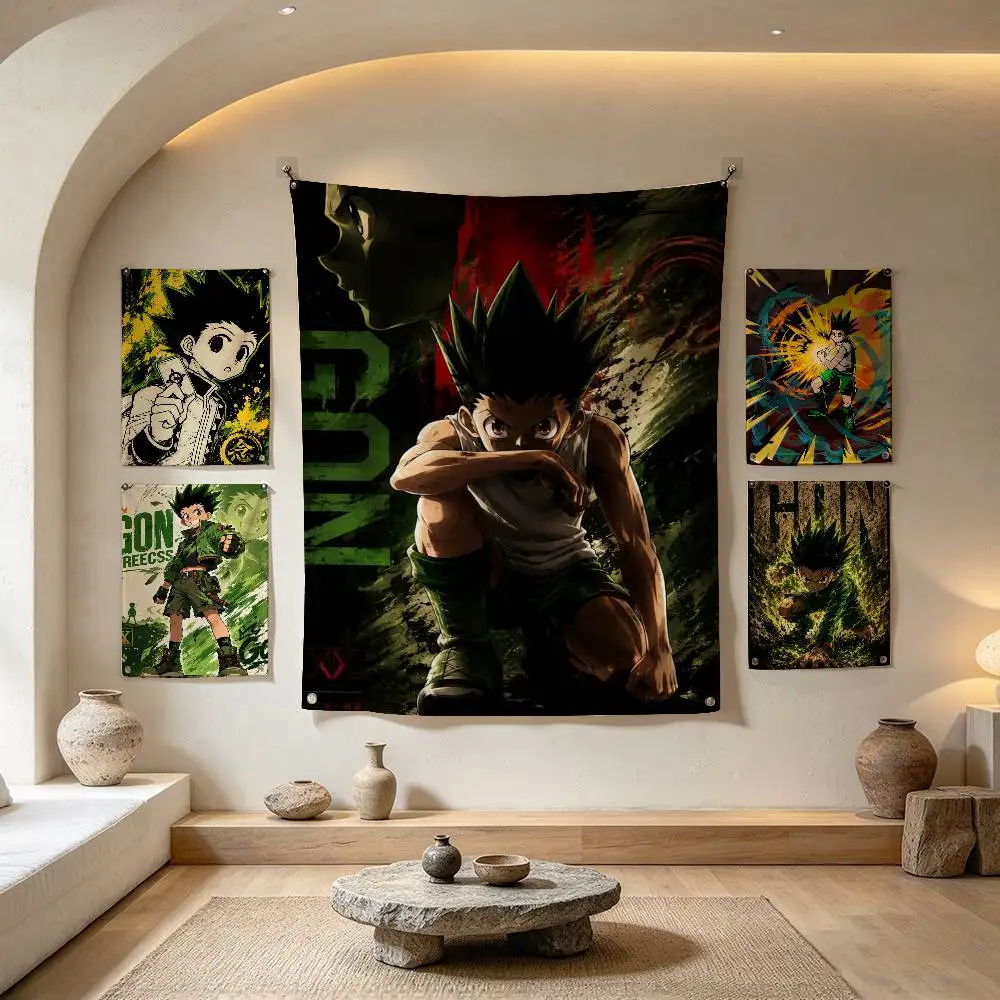 G-Gon F-Freecss Hunter  Flags for Bedrooms Home Decor Items Outdoor Decors Garage Decoration Flaga