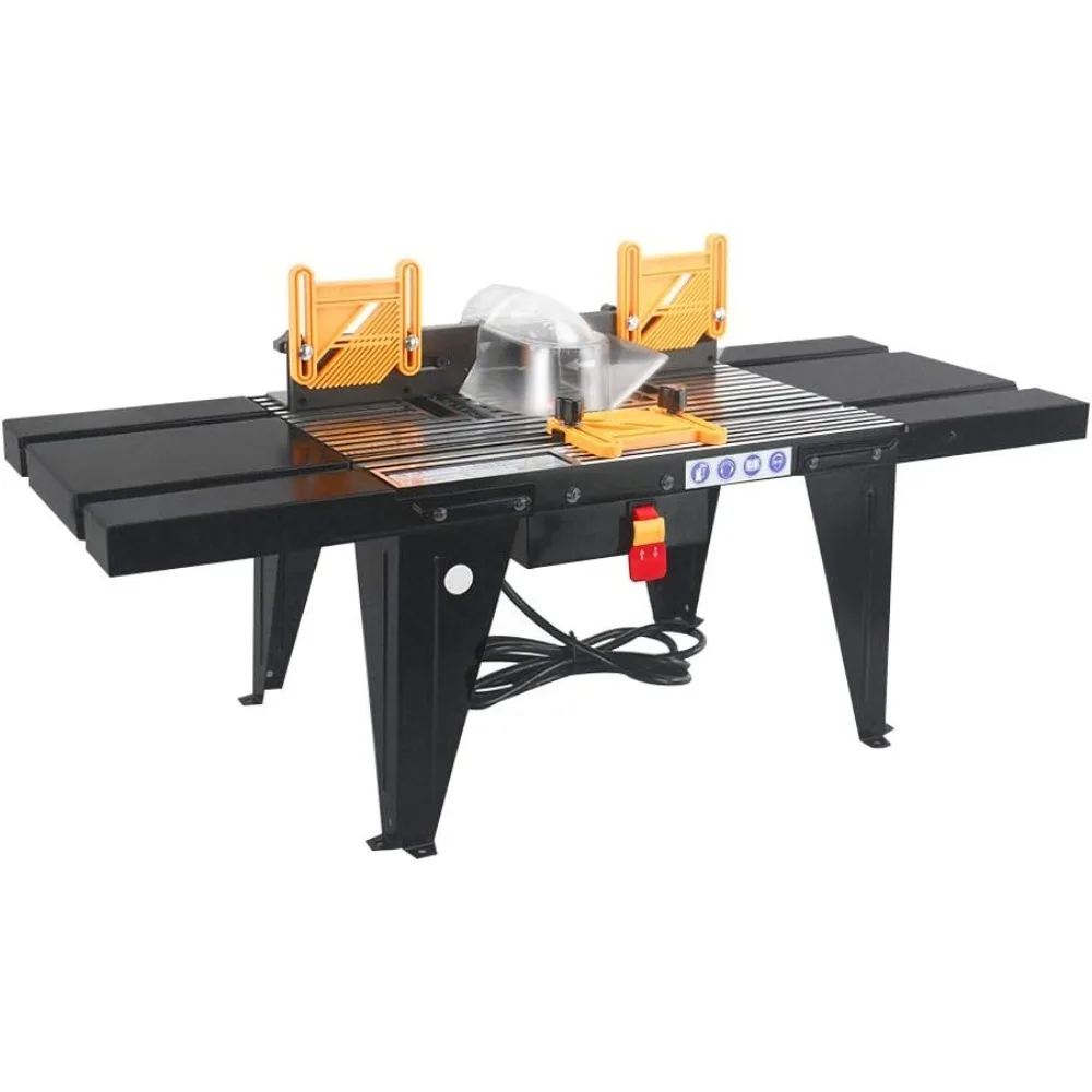 

Benchtop Router Table for Woodworking with Adjustable Fence and Aluminum Plate