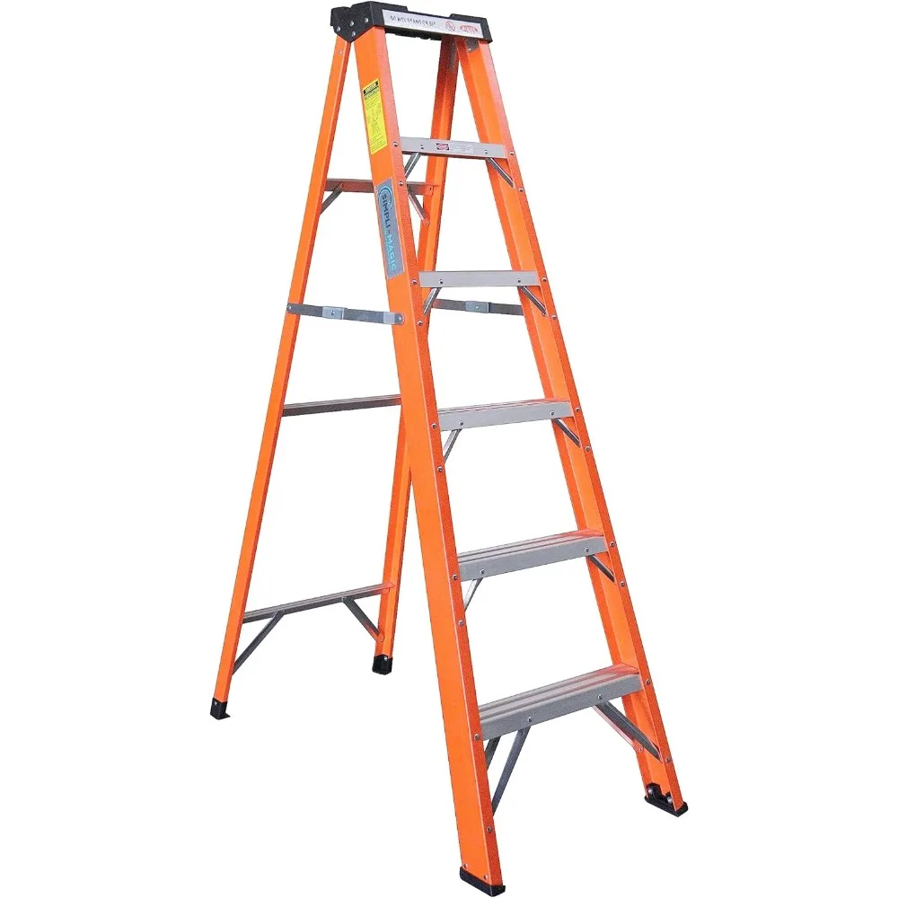 6-Foot Fiberglass Step Ladder, 250 Pound Capacity