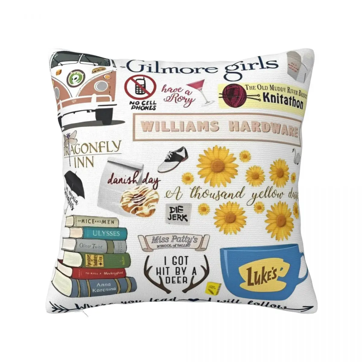 Printed Gilmore Girls I Drink Coffee Like Gilmore Girl Pillowcase Fabric Cushion Cover TV Throw Pillow Case Cover Home 40*40cm