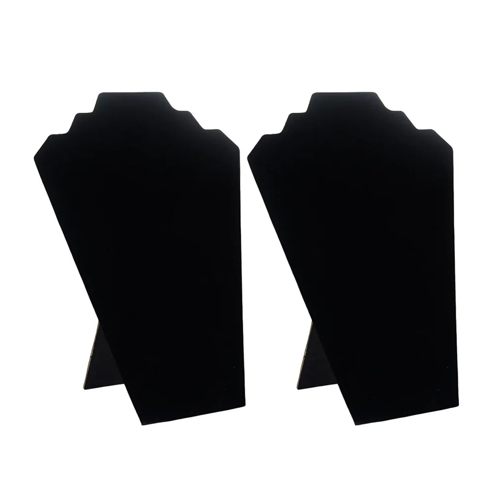 

2Pcs Black Necklace Display Rack Hard Texture Wear Resistant Jewelry Storage Stand for Earrings Ear Pendants Home Shop Decor
