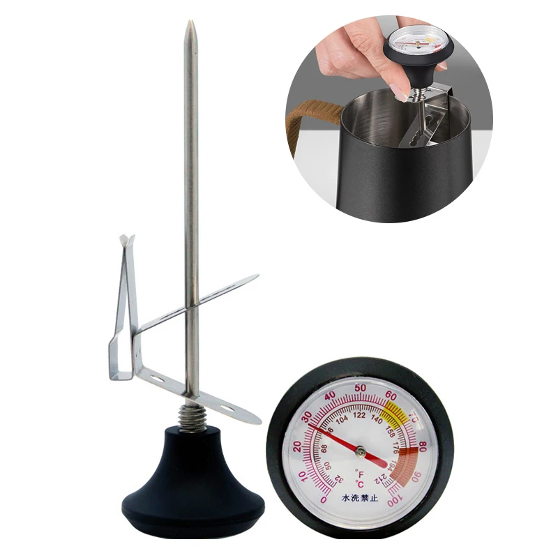 

Milk Frothing Thermometer Stainless Steel Temperature Monitor 0℃~100℃/32℉~212℉ For Coffee Milk Froth Chocolate Cappuccino Food
