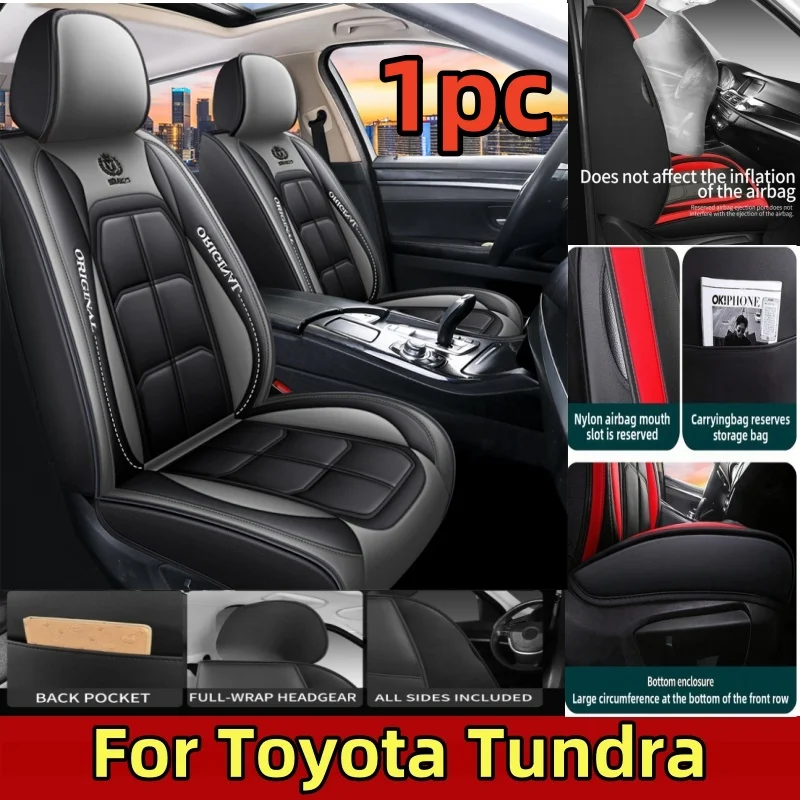 

Чехол на автомобильное сиденье Toyota Tundra, высококачественный водонепроницаемый чехол из искусственной кожи на передний ряд, полностью обернутый чехол на сиденье с мышцами, четыре сезона