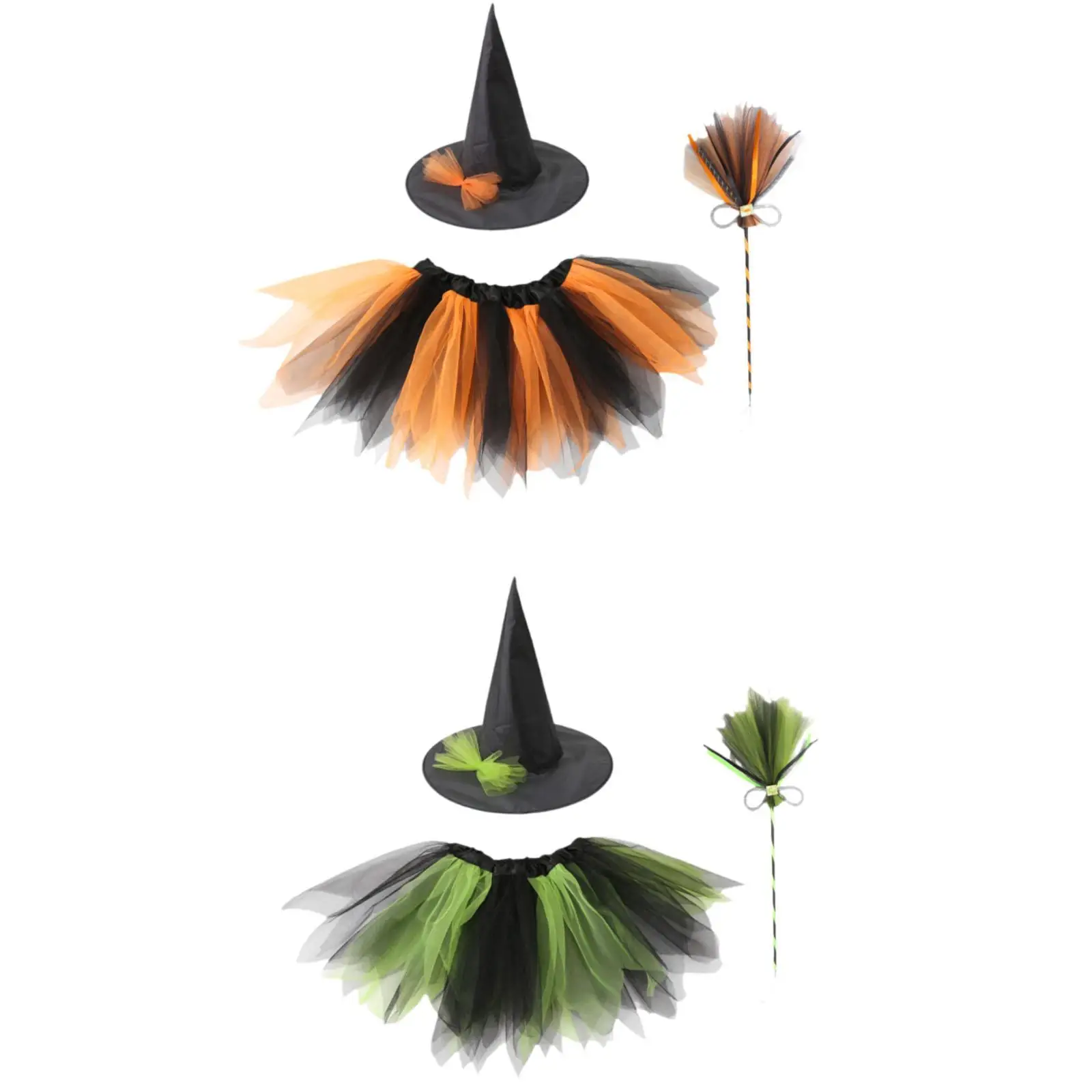 Halloween Witch Costume Kids Girls Christmas Props Creative Decor Witch Tutu