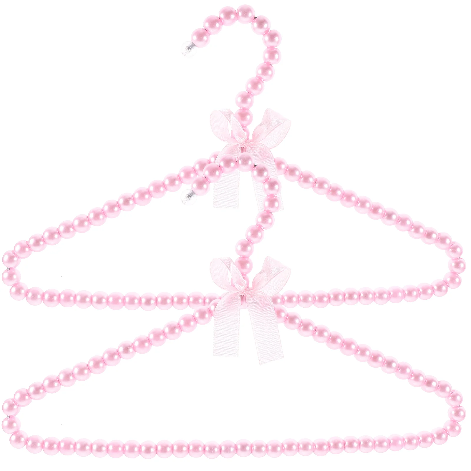 

2pcs Pearl Decorated Clothes Hanger Delicate Girls Garment Hanger Small Hangers pink baby hangers pearl hangers