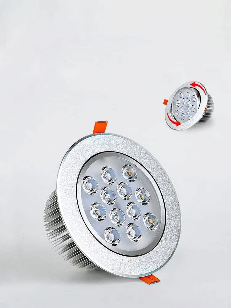 Round dimmable downlight 3W/4W/5W/7W/9W/12W/18W LED ceiling spotlight embedded high-power ceiling spotlight ac85-265V