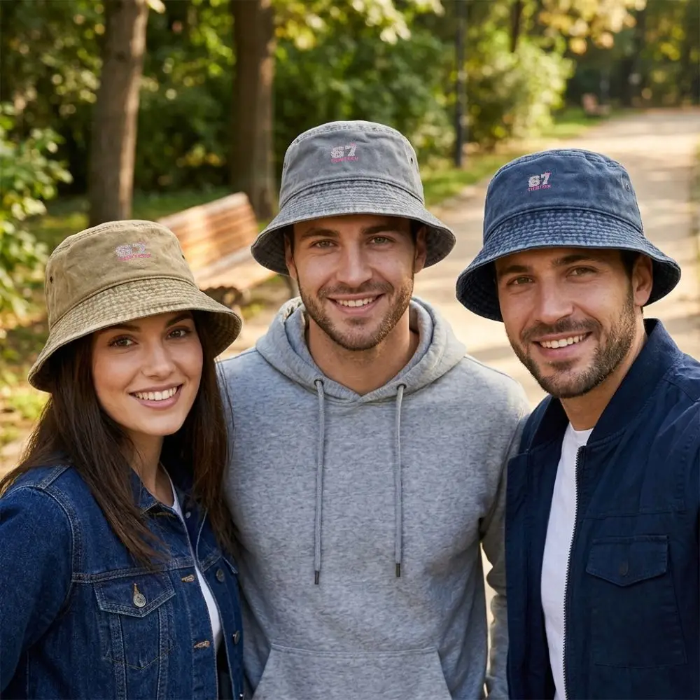 A Stylish Unisex Fisherman'S Hat Featuring A FRESH FLOWER Pattern and Design, with An Adjustable Snap, in Mixed Colors, Perfect