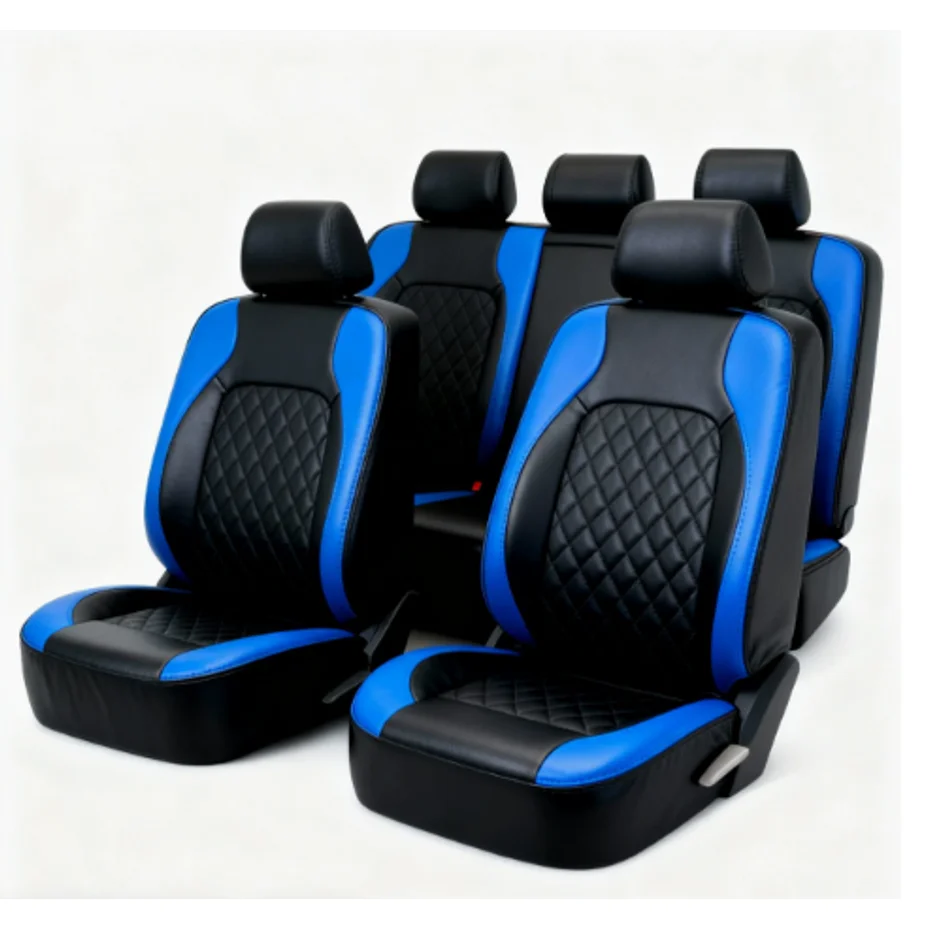 Universal Leather Car Seat Covers Simple Style Breathable Full Set Or Front Pair for Most Vehicles