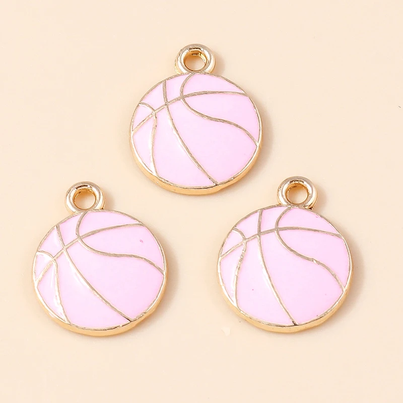 Leslie 10 Stück schöne Emaille-Mini-Ball-Sport-Fußball-Charms für Schmuckherstellung, DIY-Basketball-Fußball-Anhänger für baumelnde Ohrringe – Detail 14