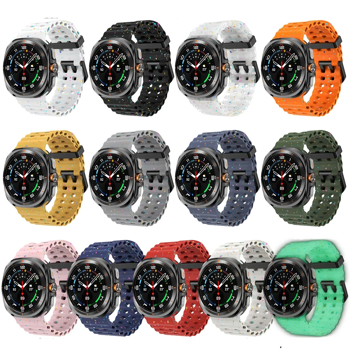 Морской ремешок для Samsung Galaxy Watch 7 ultra 47 мм, спортивный силиконовый ремешок для браслета Galaxy Watch ultra, ремешок 47, светящиеся аксессуары