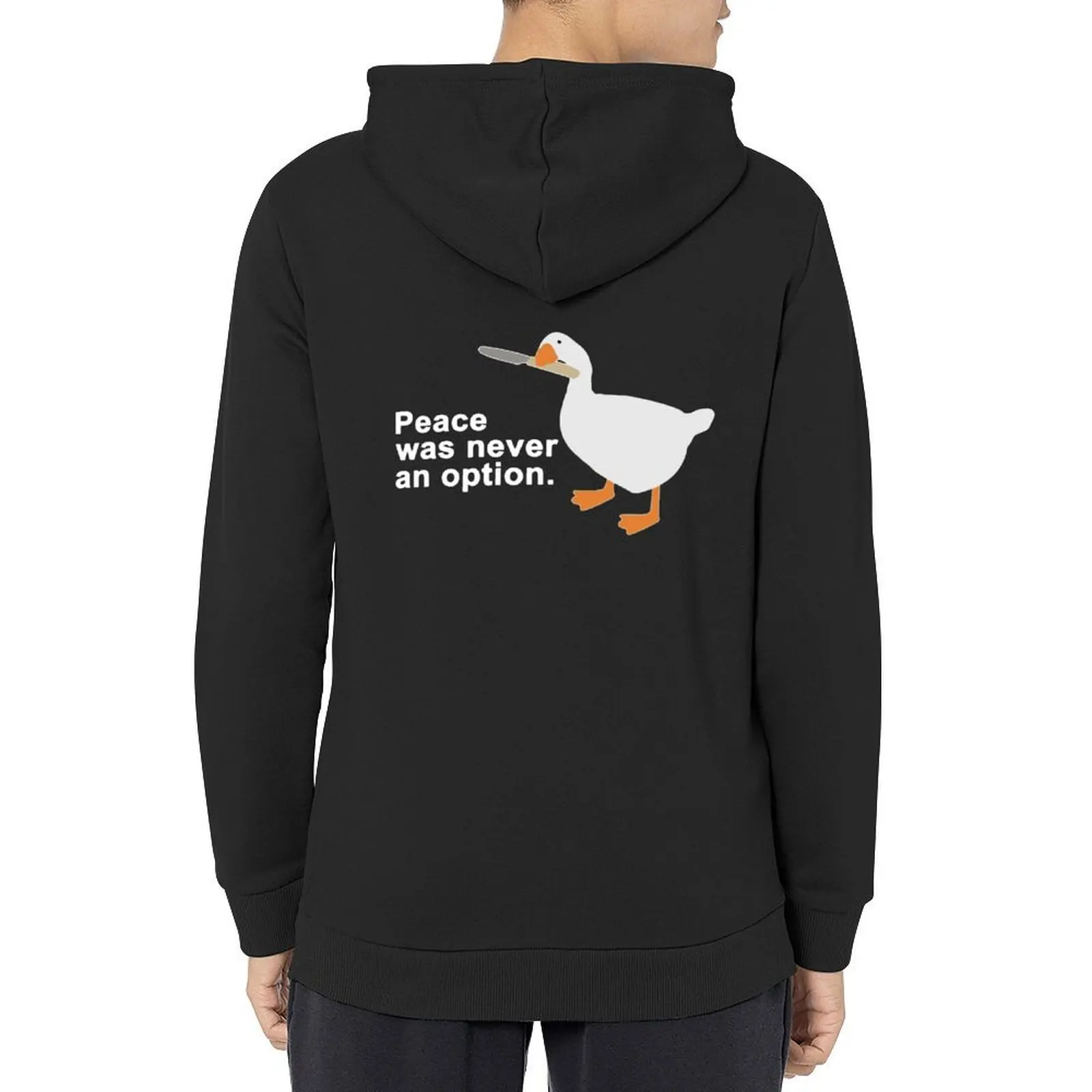 

Peace was never an option - Funny Untitled Goose Game Hoodie winter clothes aesthetic clothing mens clothes graphic hoodie