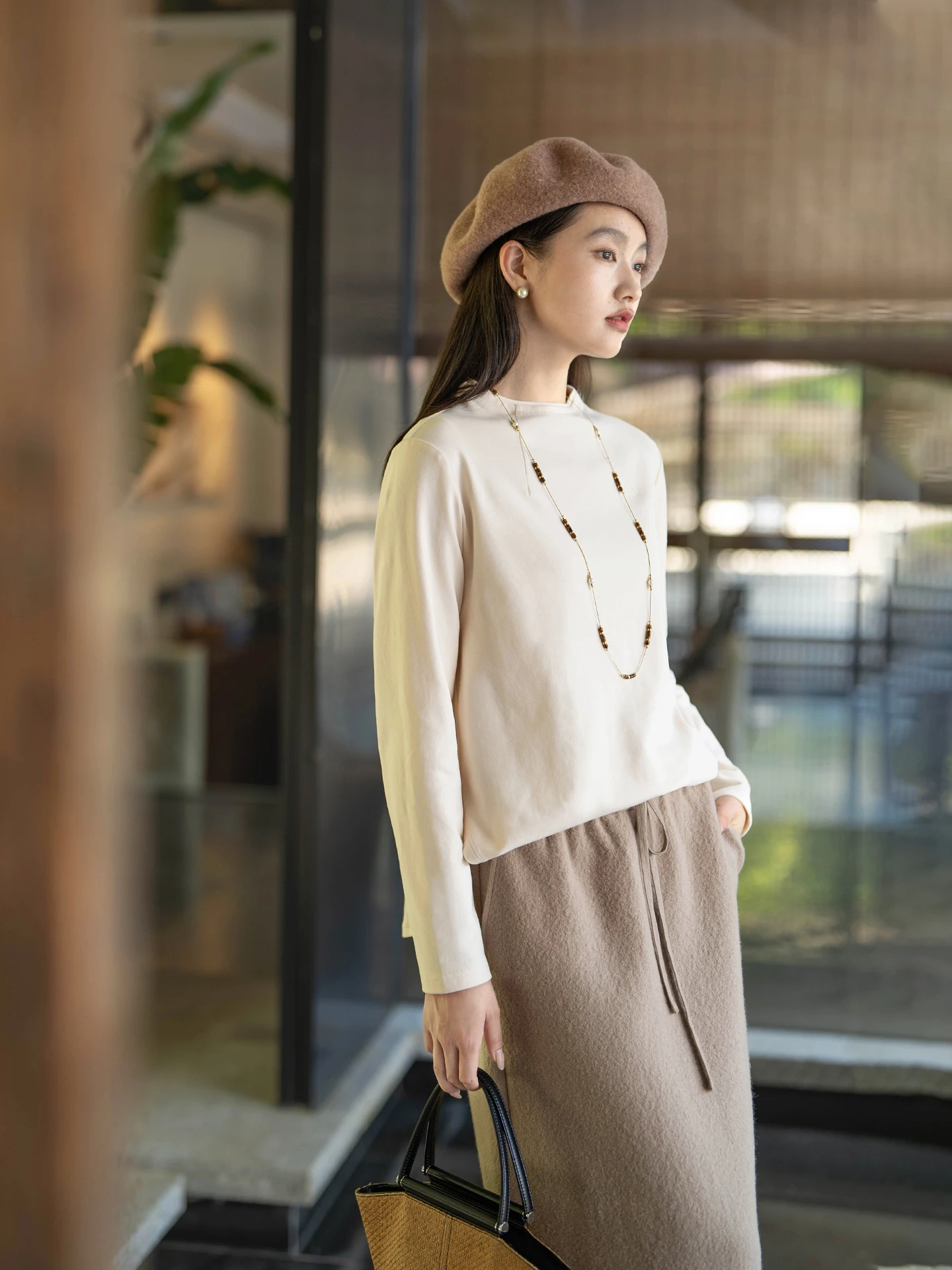 

Оригинальный осенний хлопковый вязаный свитер большого размера, удобный повседневный длинный круглый пуловер с эластичной резинкой Fce Feel Kni...