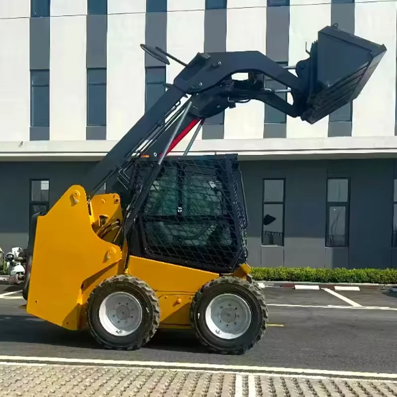 Enclosed Cabin Skid Steer Loader Dustproof Waterproof High Torque Diesel Engine All Weather Operation Farm Municipal Continuous