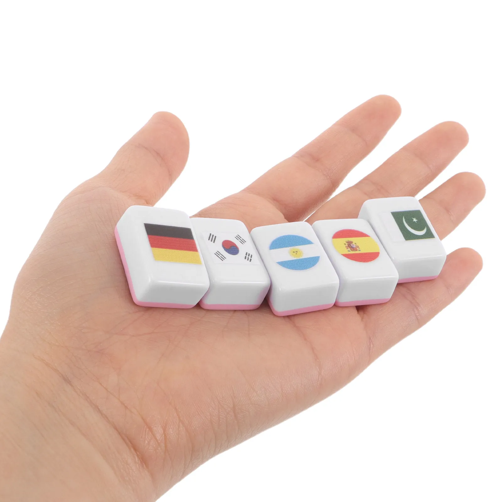 2 Players Mahjong Block Flag Pattern Game Country Matching Tiles Board Games Family