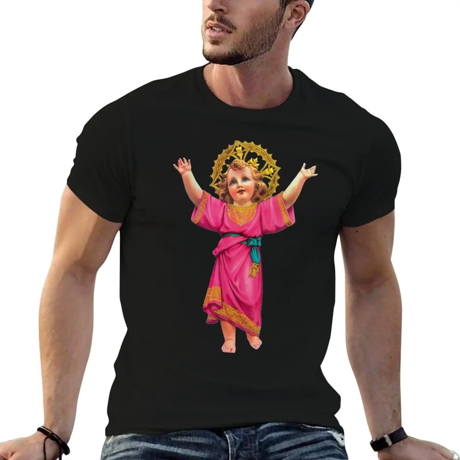 Camiseta Divino Niño Holly Baby, camisetas de designer para homem, pacote de camisetas brancas para homem, camiseta de algodão macio