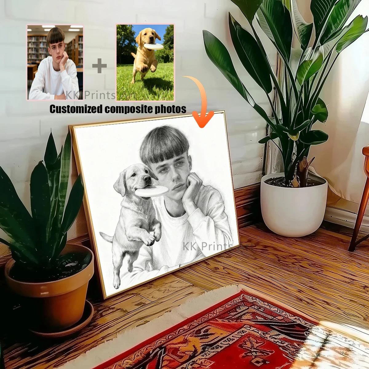 

Custom Photo Collage Canvas Print with Frame - Modern Family Wall Art for Living Room, Bedroom, Kitchen | Wrapped Canvas, Pine W