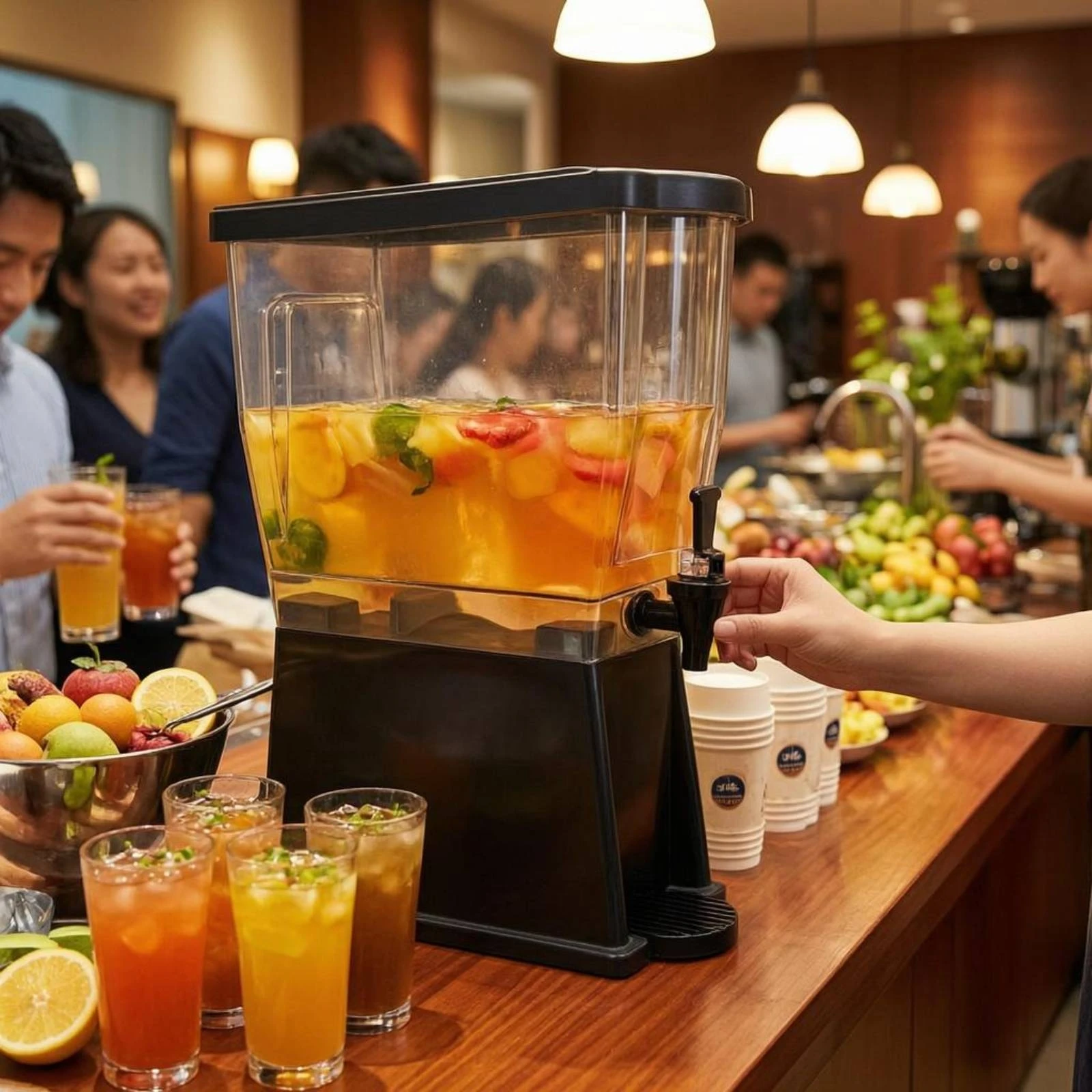 

Tap Beverage Dispenser Removable Container Upright Beverage Dispenser Drinkware Rectangular Commercial Self-Serve
