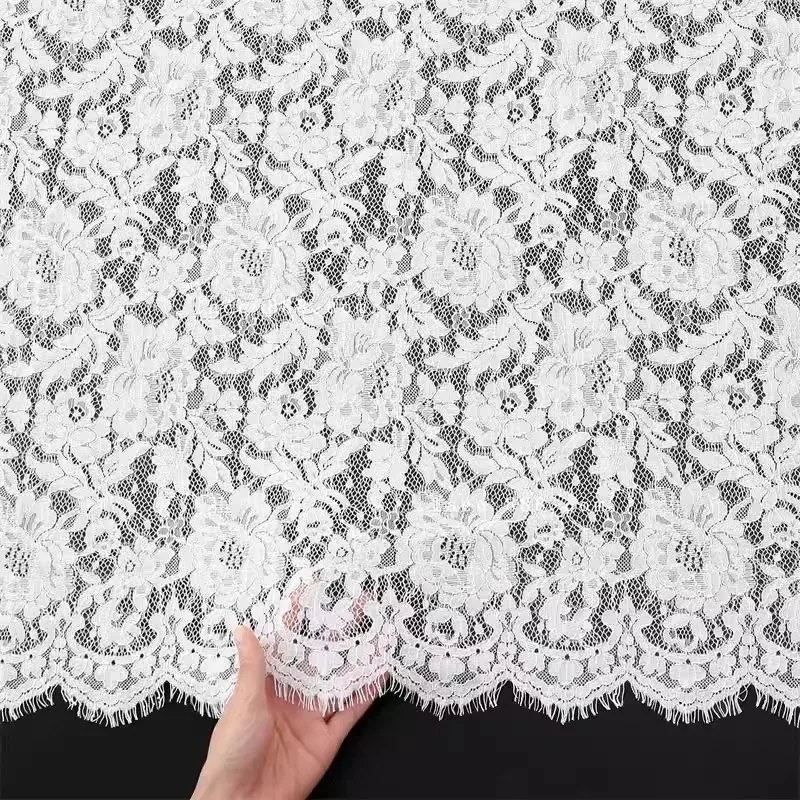1.5m Wide Cotton Thread Lace Fabric Soft Hanging Good for Skirt Wedding Dress New Cloth